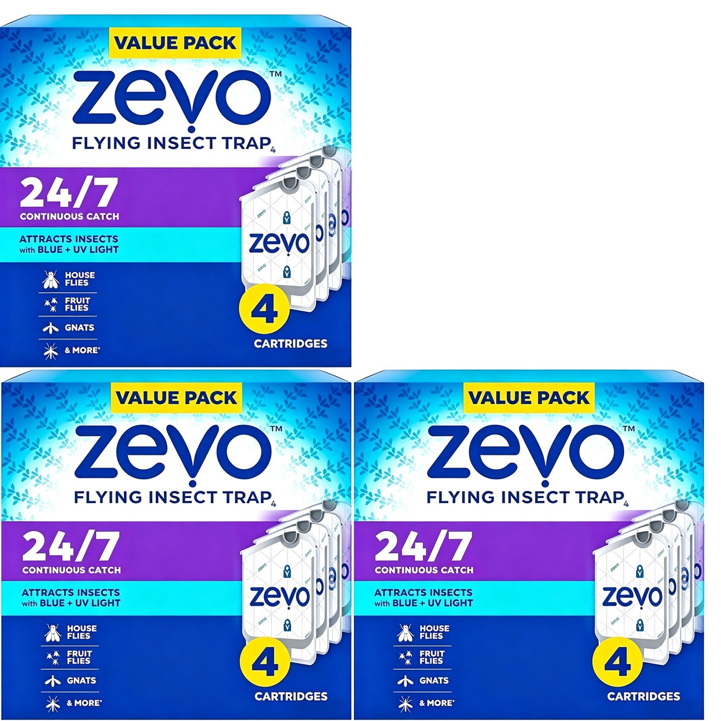 (12 Refill Cartridges) Zevo Flying Insect Trap Refill Cartridges -3 Pack gallery