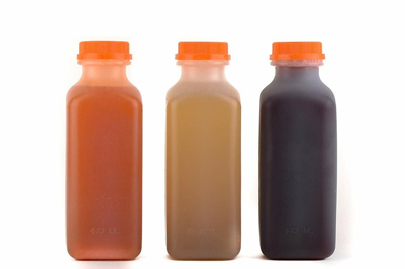 150 Pack Empty Translucent Plastic Juice Bottles with Tamper Evident Caps 16 Oz. gallery