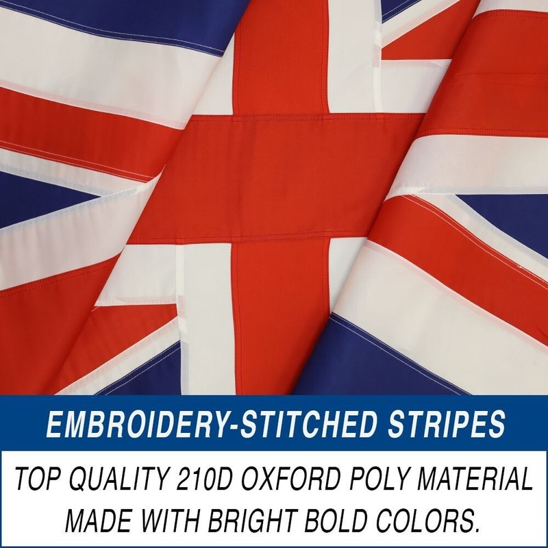 United Kingdom Embroidered Flag 3x5ft – Country Flag of UK for Outdoor Display gallery