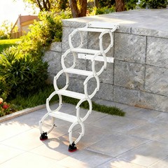 Attic Loft Pull Down Ladder 5 Step Wall Mounted Folding Loft Ladder Stairs White