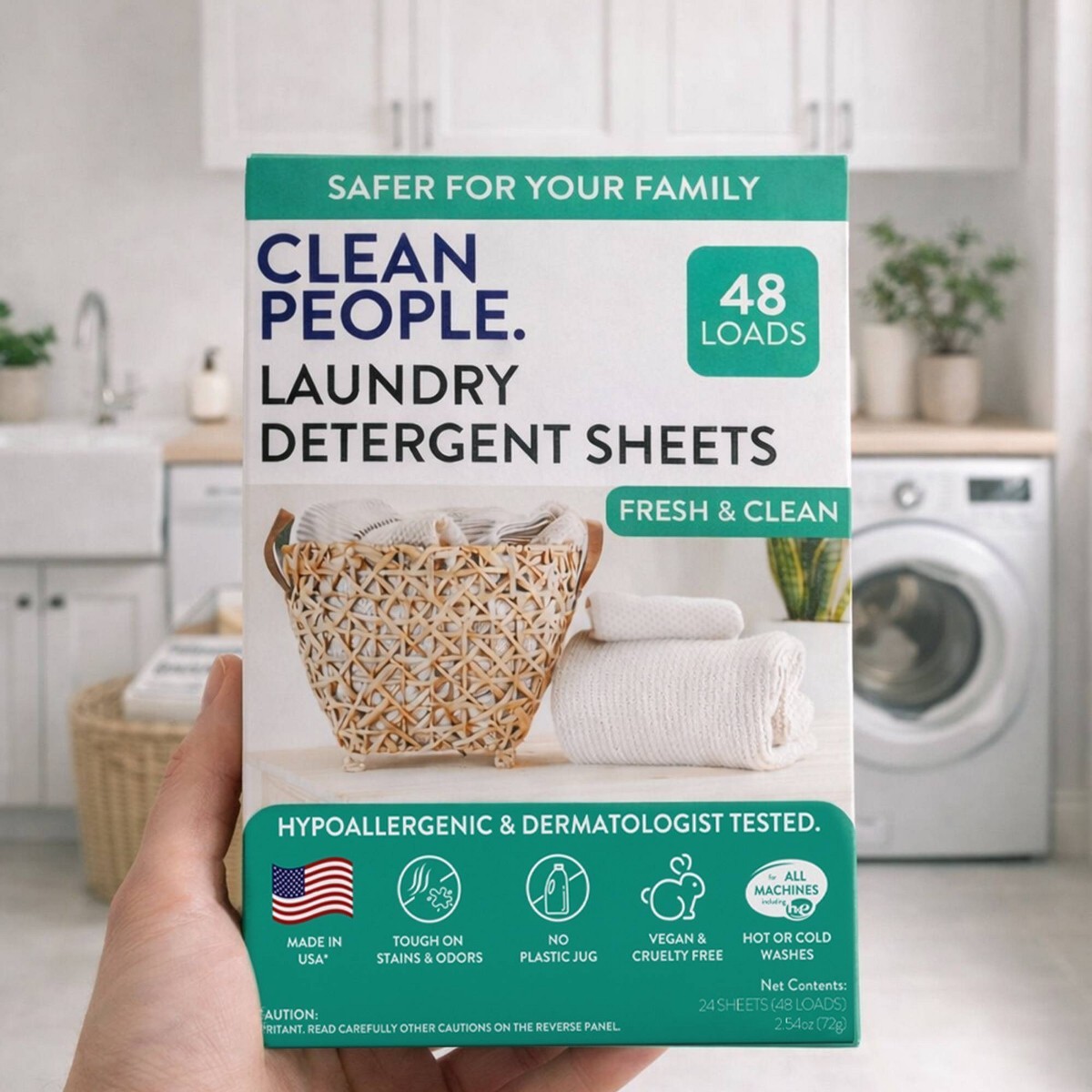 Clean People Laundry Detergent Sheets - Fresh & Clean - 48 Loads: Hypoallergenic gallery