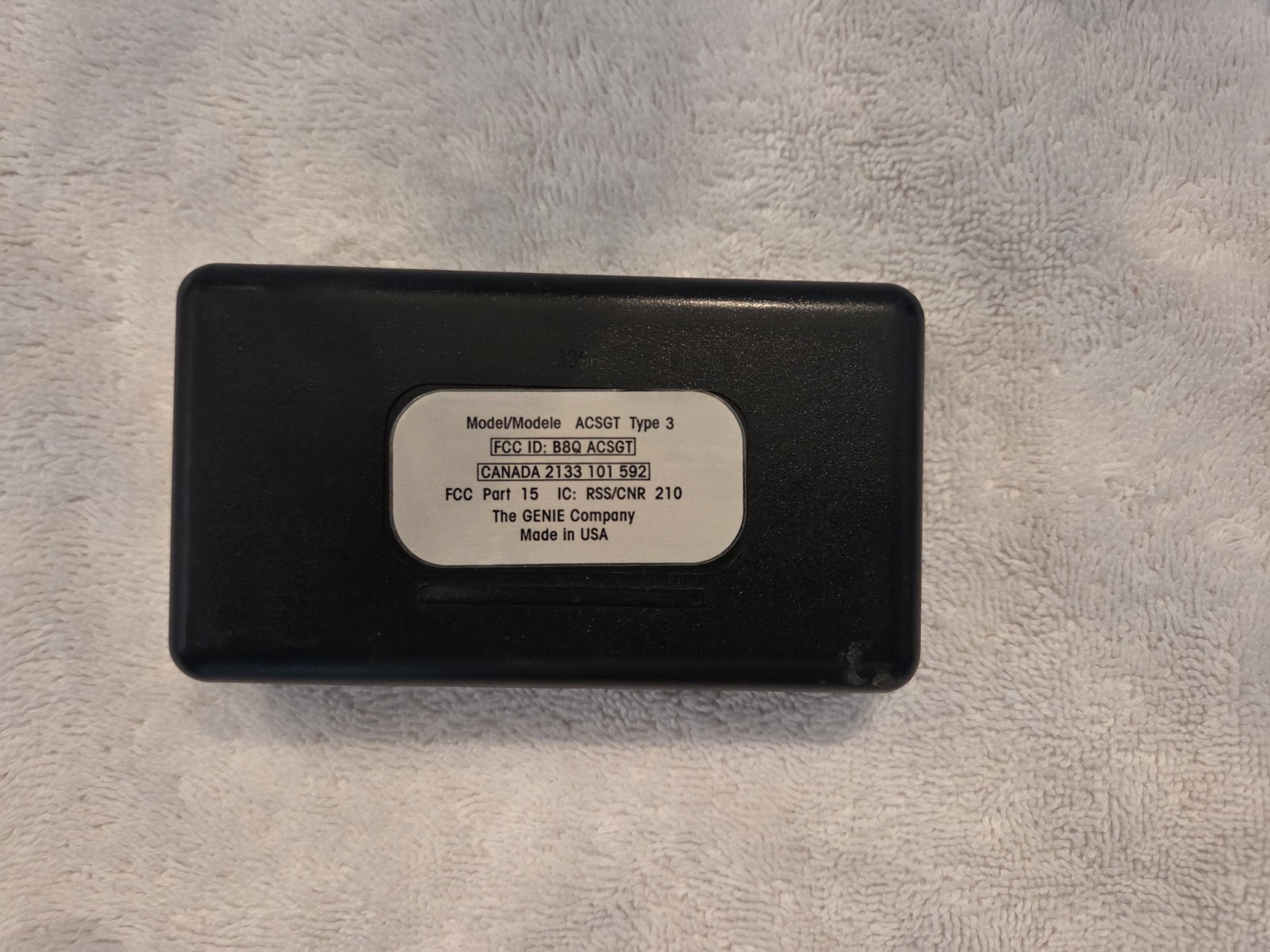 GENIE IntelliCode ACSGT Type 3 Remote Control Garage Door Opener Black 3 Button gallery