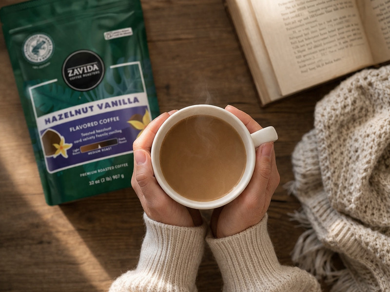 ☕ Zavida Hazelnut Vanilla Whole Bean Coffee 32oz (2lb) - Fresh Premium Roast ✨ gallery