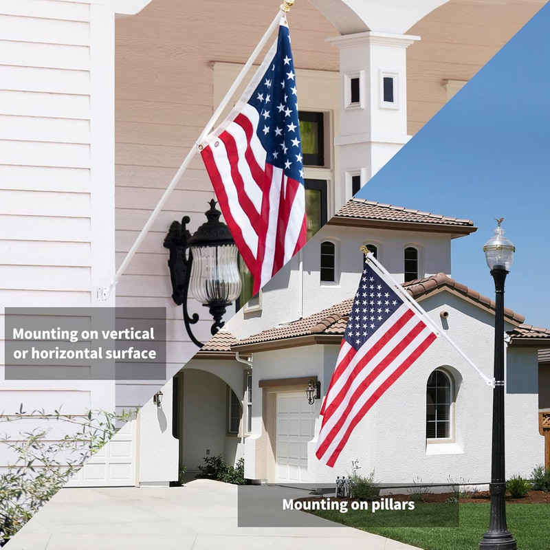 Flag Pole Holder Adjustable, Flag Pole Bracket for outside House Heavy Duty Alum gallery