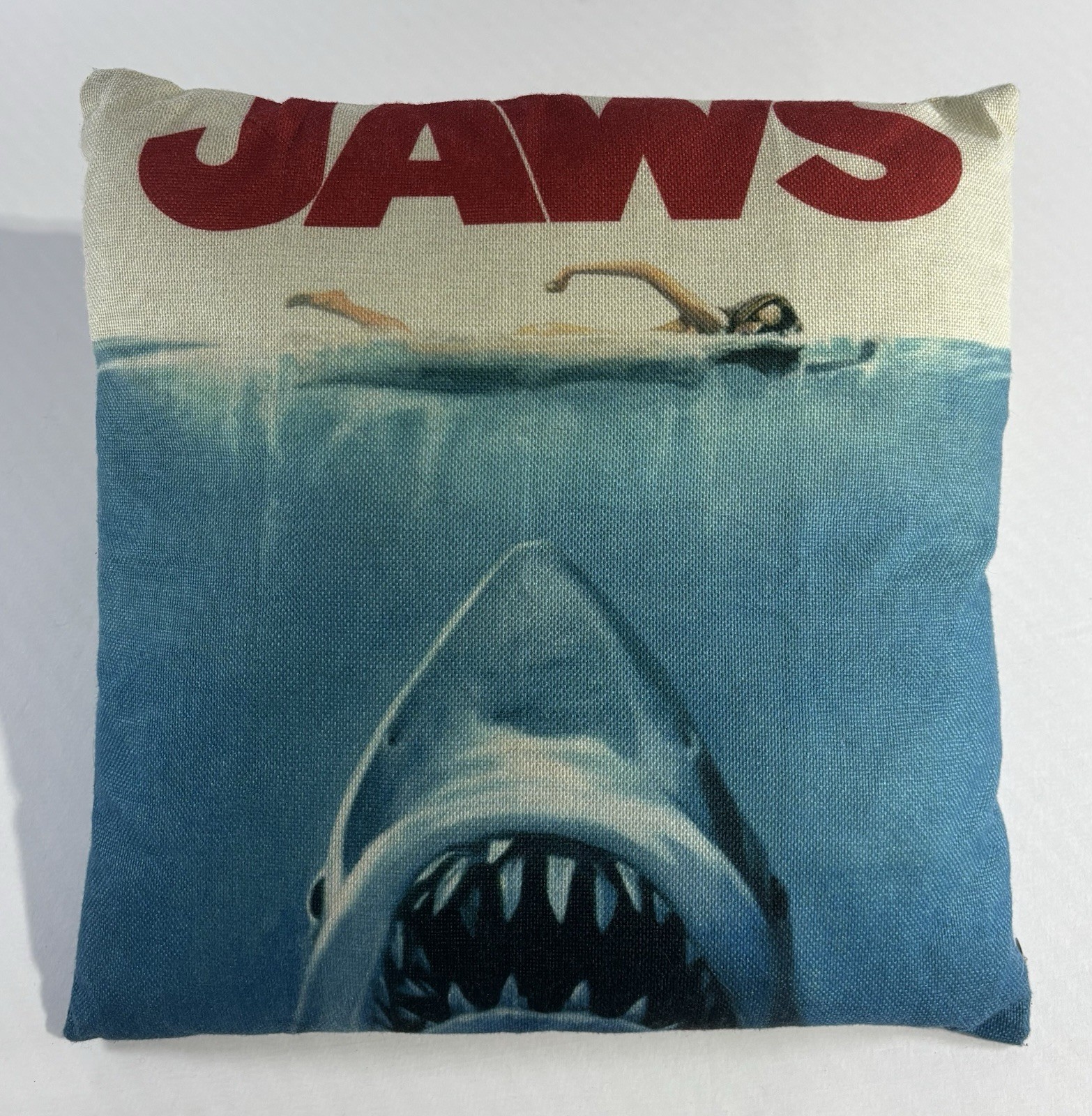 Jaws Pillow 2-Sided RARE Zippered Bottom Opening 17x17” gallery