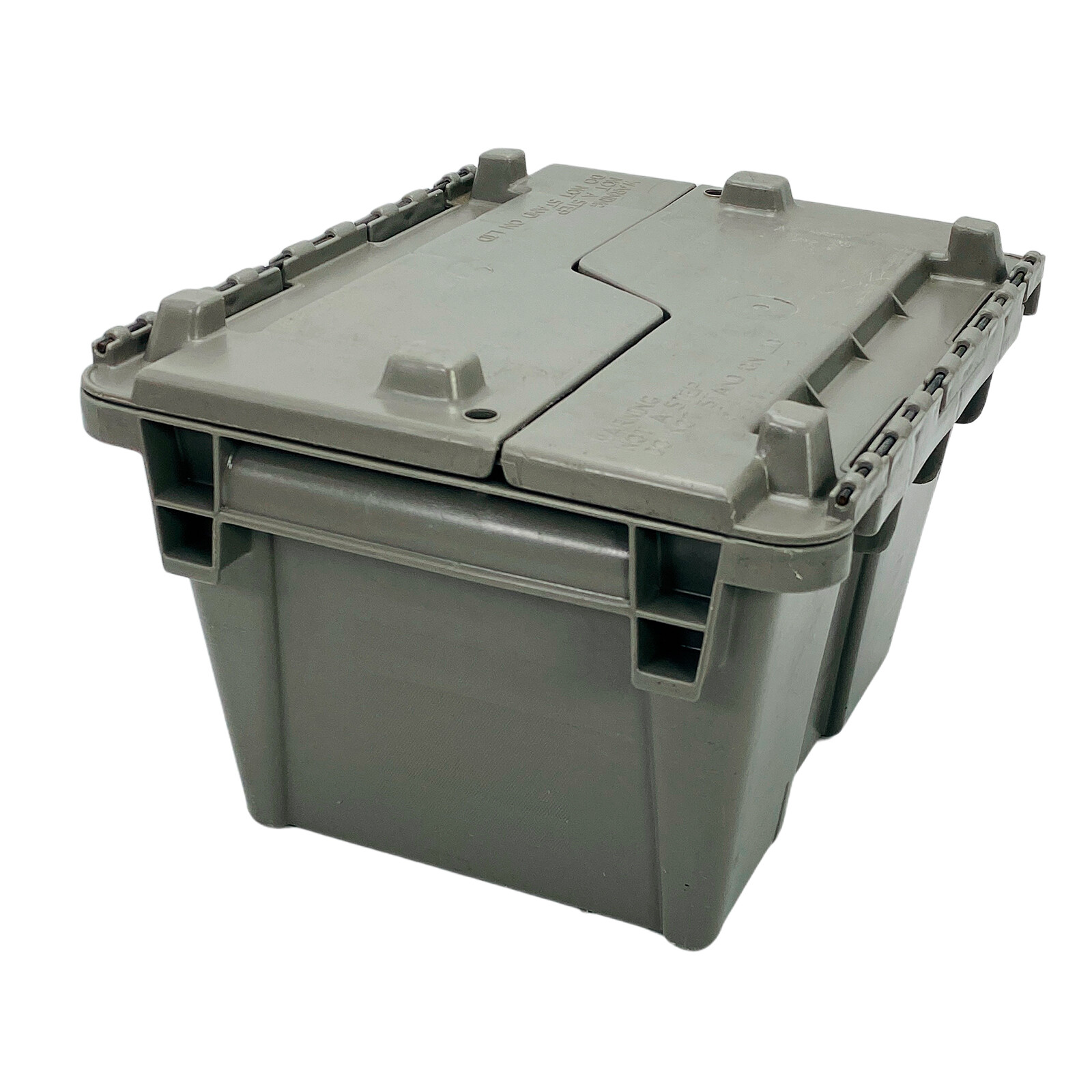 LewisBins+ 70 Lb Load Capacity Gray Plastic Attached-Lid Security Ties Container gallery