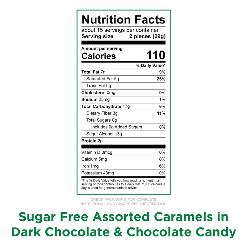 RUSSELL STOVER Sugar Free Assorted Caramels in Chocolate Candy, 15.3 oz. bag gallery