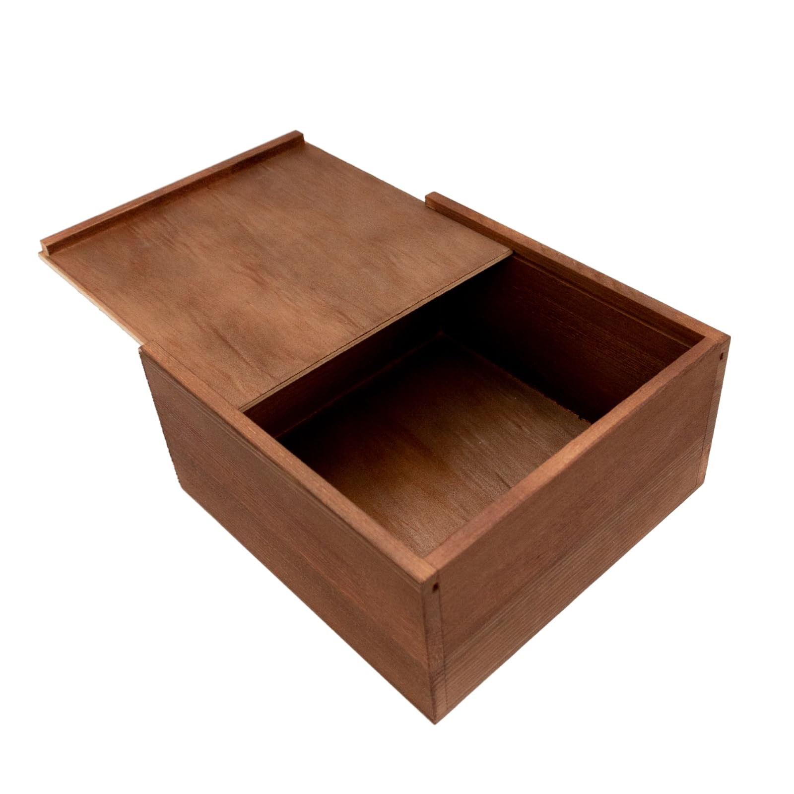 PIG AND TURTLE Large Wooden Box - 8x8x4 Inch Solid 8"L x 8"W x 4"H, Brown gallery