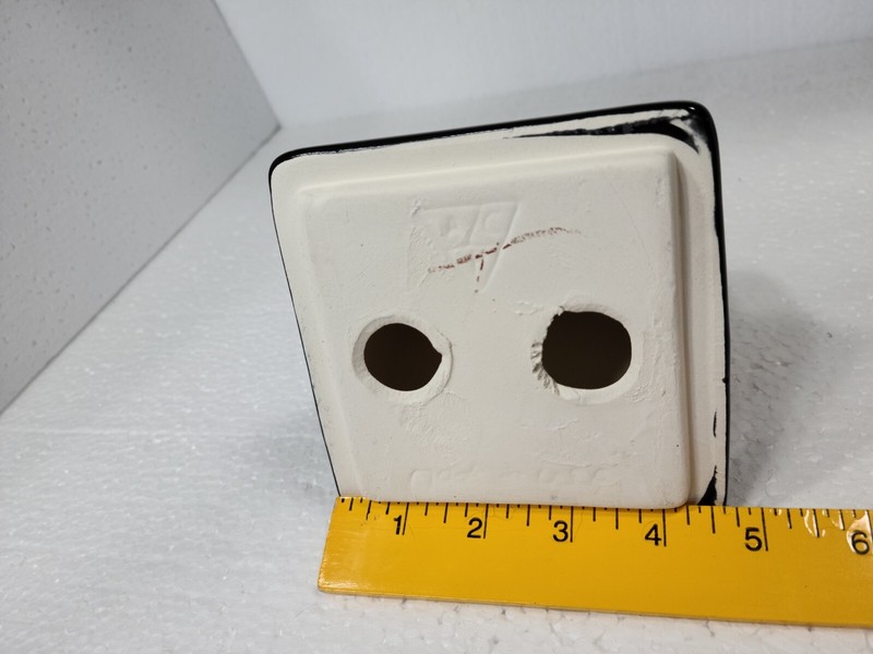 Vintage Black Ceramic Tile Toothbrush Holder Tumbler Cup Tray Mid Century Modern gallery