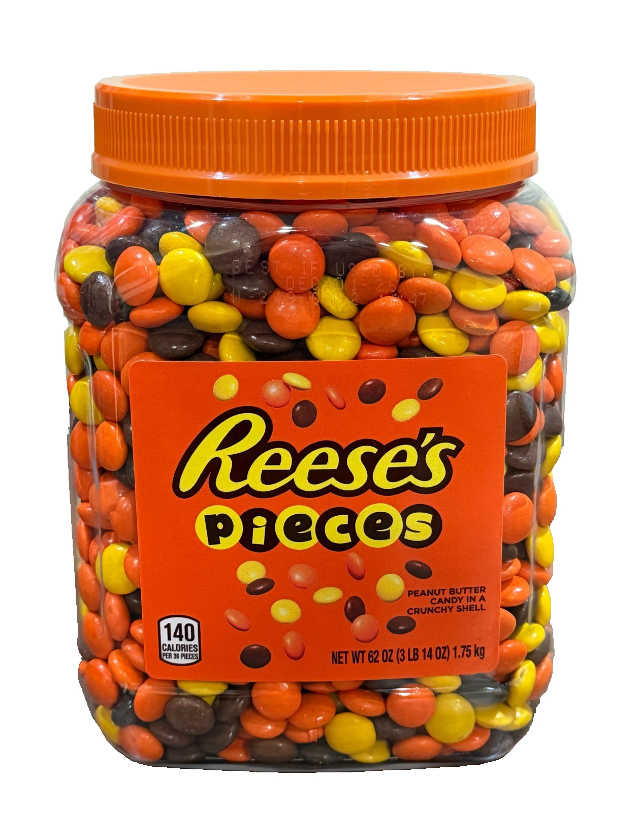 2-PACK Reese’s Pieces Peanut Butter Candy 62 oz each Jar Bulk Party Candy gallery