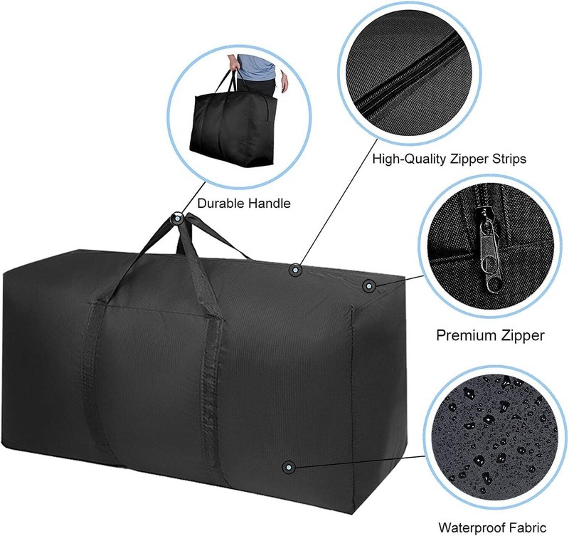 2 Extra Large Moving Bags with Strong Zippers & Carrying Handles Storage Bags gallery