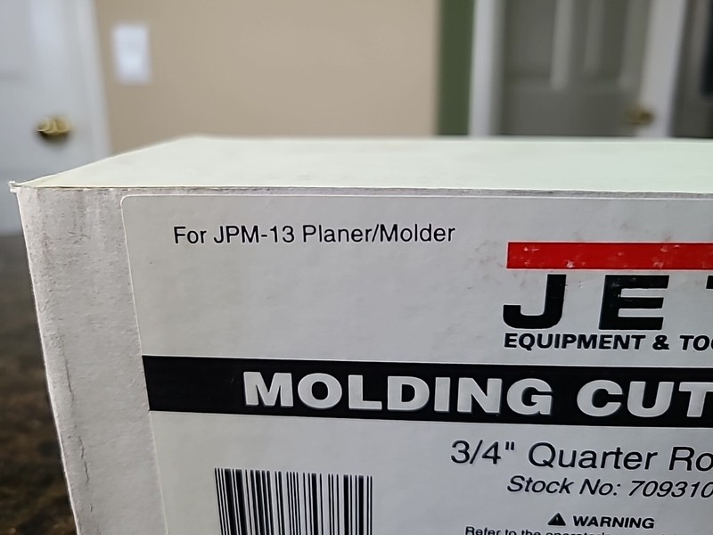 JET Tools 3/4'' QUARTER ROUND Molding Cutter Set For JPM-13 Planer/Molder NOS gallery