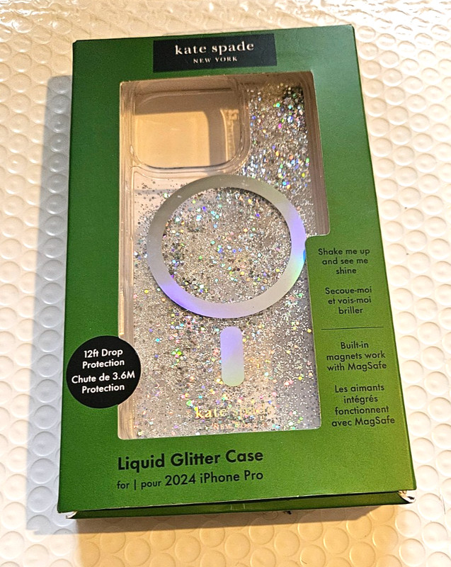 Kate Spade Liquid Glitter Case w/Magsafe for iPhone 16 PRO Opal Iridescent