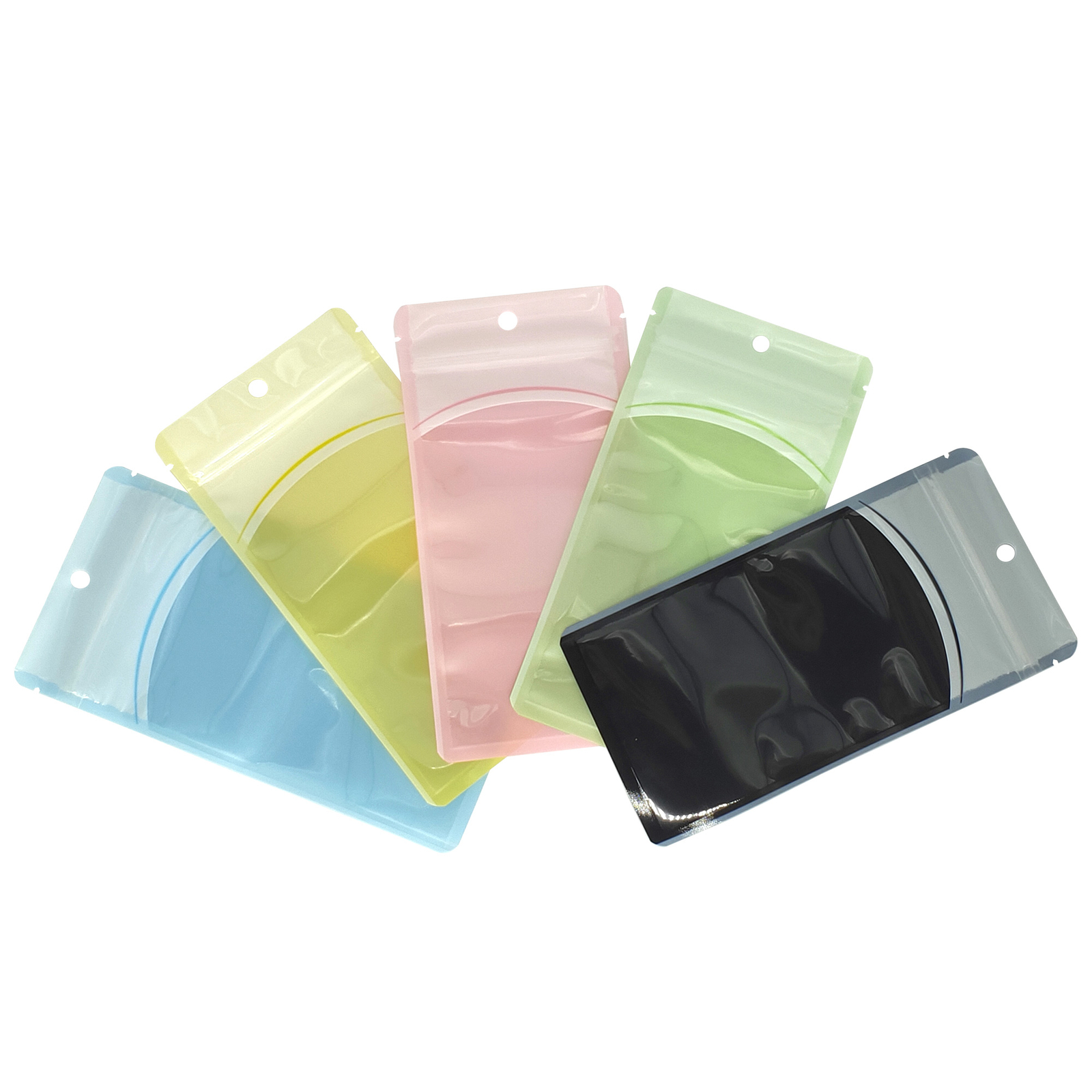 100 Clear/Color Plastic Resealable Zip Seal Bags with Hang Hole for Repacking gallery