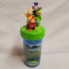 Vintage Teletubbies Drinking Cup Figures Lid No Straw Zak Designs 1999 Po Tinky