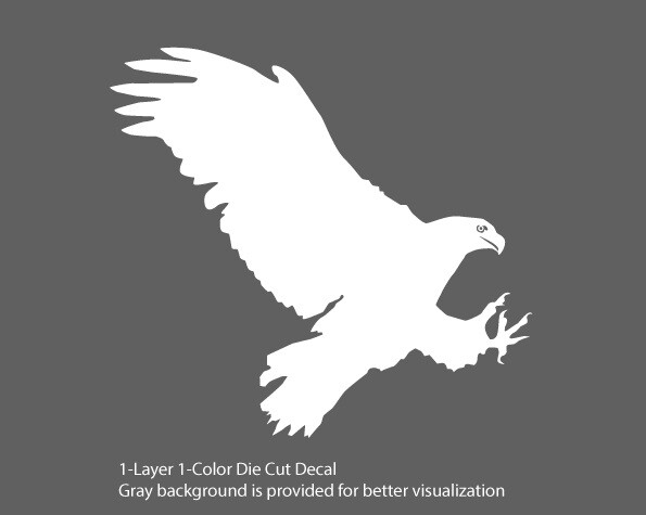 Wildlife / Birds - Eagle 2 Flying Charging 6Yrs Film Outdoor Decal Vinyl Sticker gallery