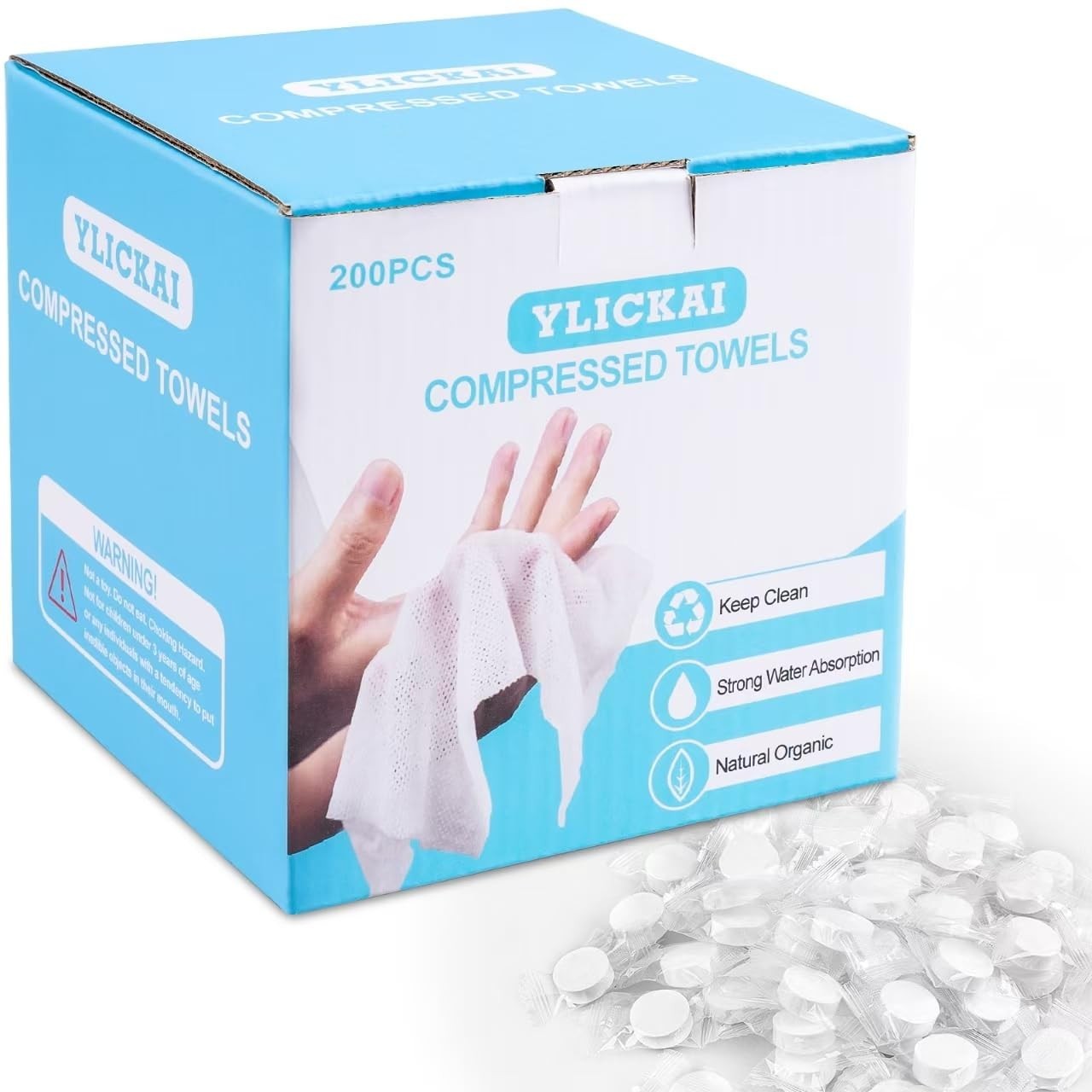 200 PCS Compressed Towels, Disposable Thick Portable Hand Towels for Travel gallery