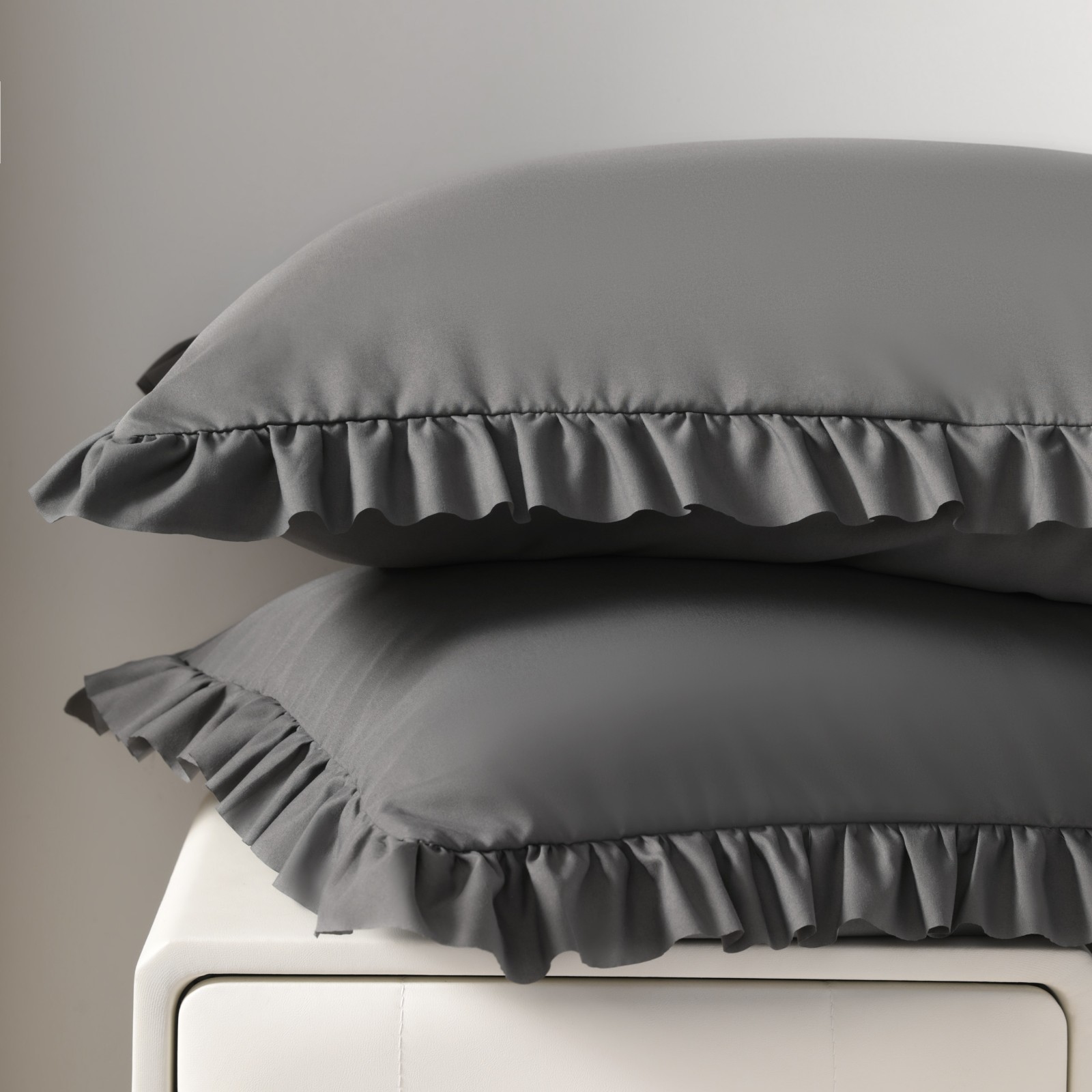 Soft Brushed Microfiber Ruffle Pillow Shams Set of 2, Standard/Queen/King Size gallery