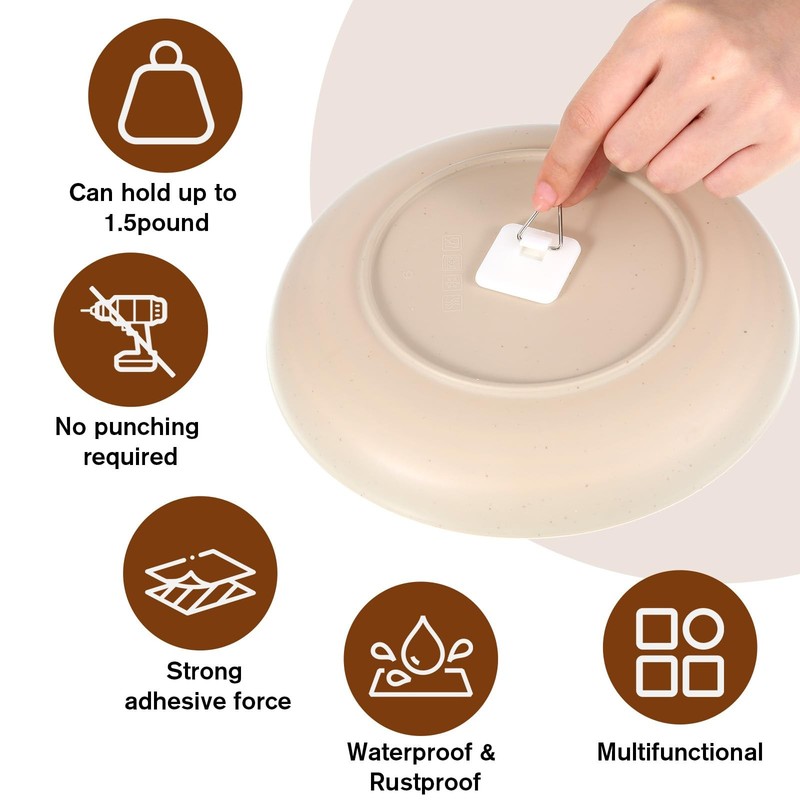 30 Pcs Invisible Adhesive Plate Hangers Nail Free Sticky Hooks for Wall Art gallery