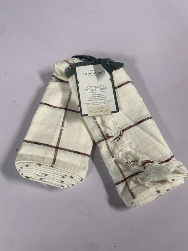 90 X 20 Cotton Windowpane Table Runner - Threshold Designed with Studio McGee gallery