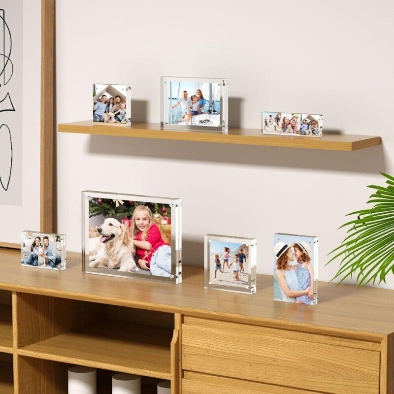 Acrylic Picture Frame Freestanding Double Sided Thickness Frameless Magnetic New gallery