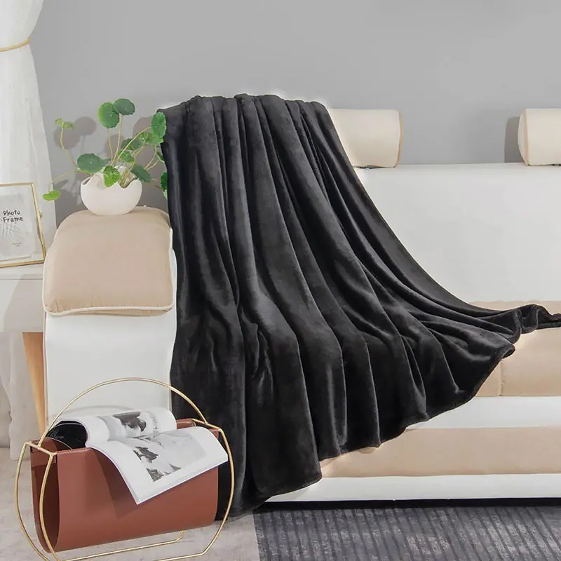 Solid Flannel Throw Plush Cozy Super Soft Bed Blanket: All Sizes Available gallery