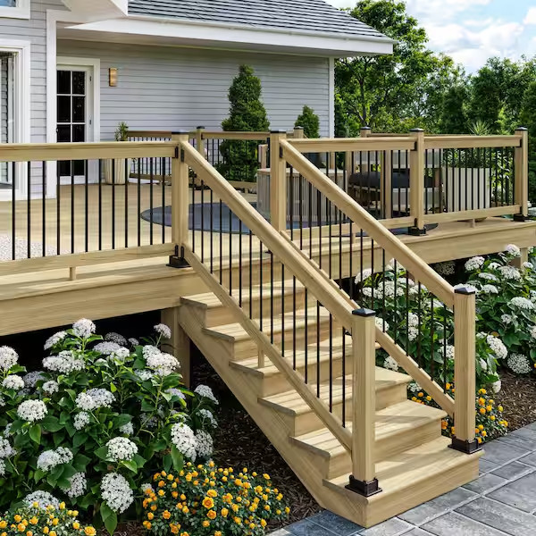Treated Pine Stair 6-Step Stringer Ground Contact Pressure for Decks and Porch gallery