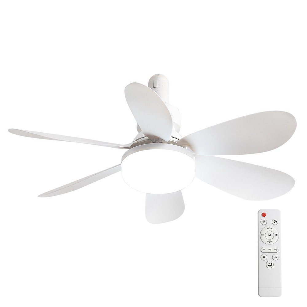 20inch Socket Fan Light Plug in Dimmable LED Ceiling Fans with Lights and Remote