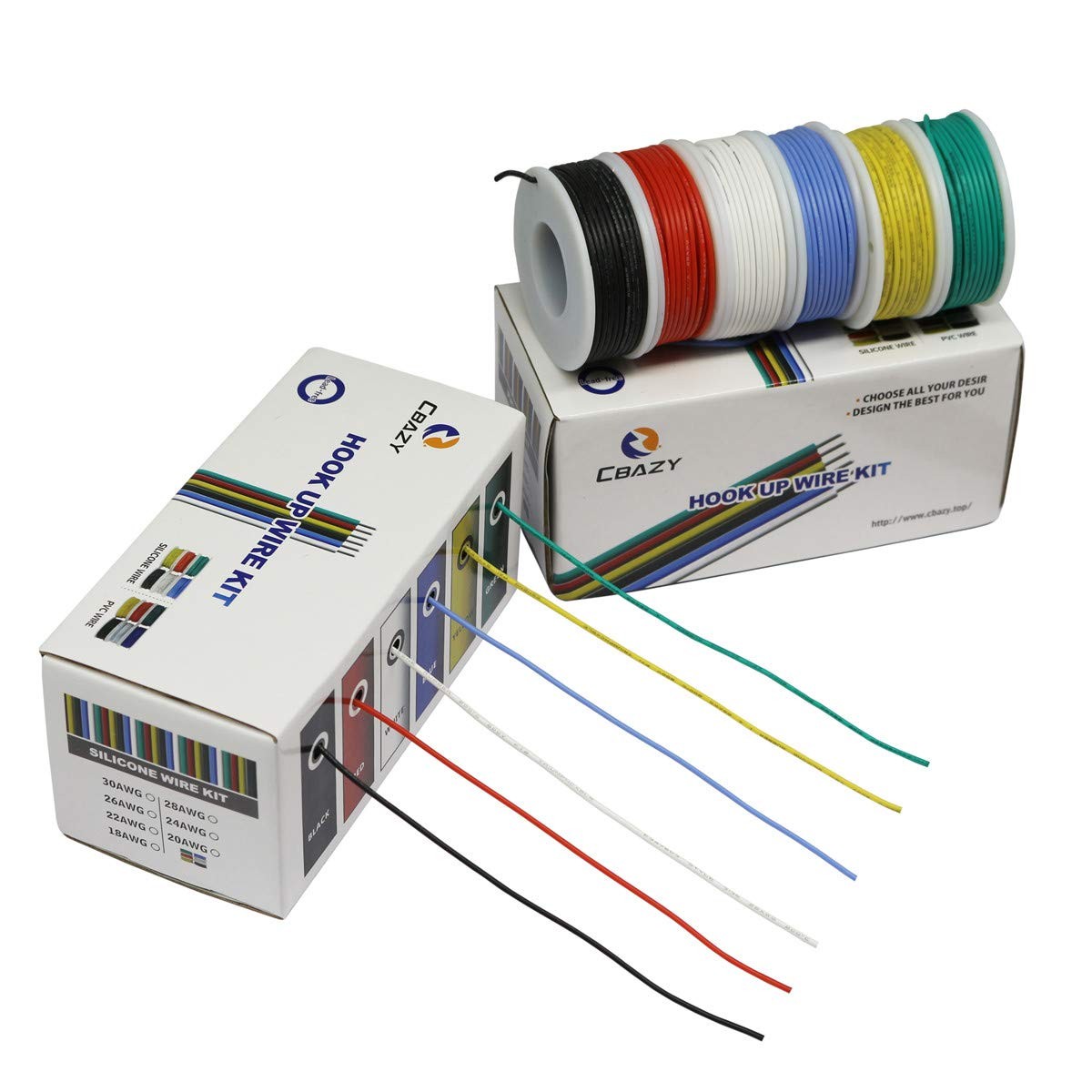 CBAZY Hook up Wire Kit (Stranded 18AWG, D-(red+blue+green+yellow+white+black) gallery