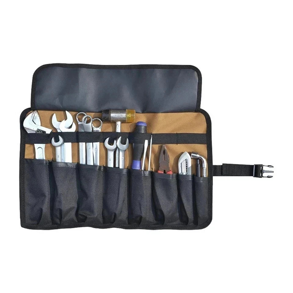 1pc Roll-Up Motorcycle Tool Bag - Pocket Oxford Cloth Organizer with Buckles gallery