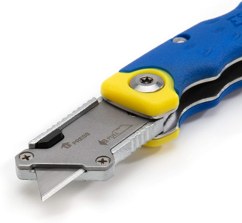 Estwing Folding Lock Back Utility Knife/Box Cutter Mini Mini, Blue, Yellow gallery