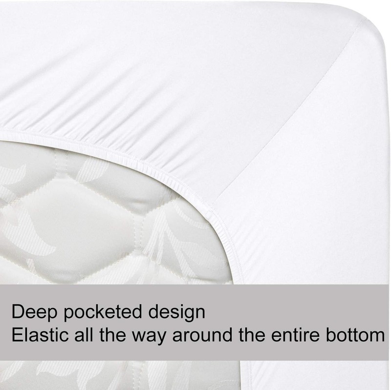 Soft Stretch King Size Fitted Sheet Only Jersey Knit 4-Way Stretchy Snug Fit gallery