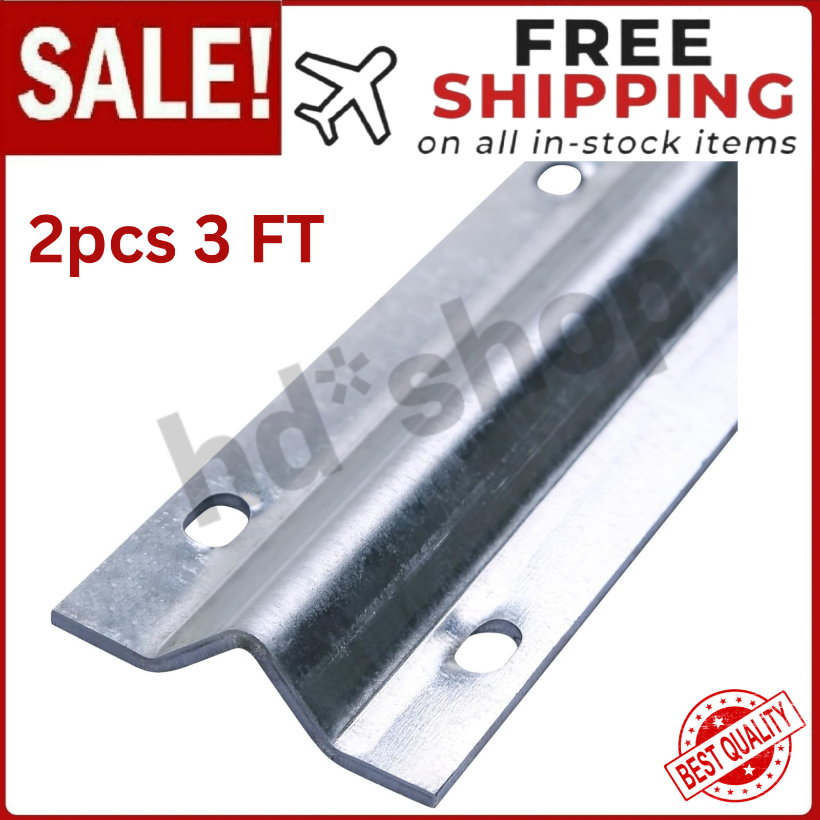 6FT Galvanized Inverted V Track Kit–2Pcs 3FT Slide Gate Tracks with Mounting Har gallery