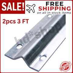 6FT Galvanized Inverted V Track Kit–2Pcs 3FT Slide Gate Tracks with Mounting Har