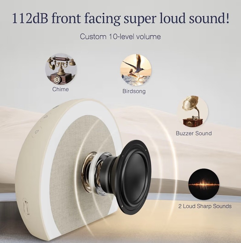 Extra Loud Alarm Clock with Wireless Bed Shaker Vibrating Dual Alarm wLight Wake gallery