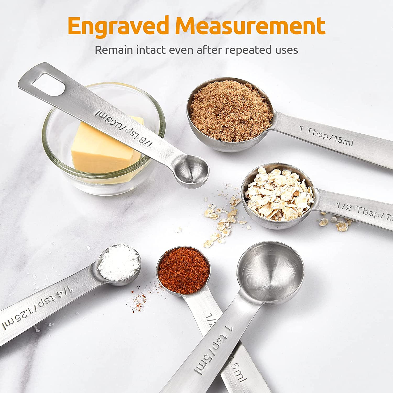 Stainless Measuring Steel 18/8 Spoons Set Cups and quality-01Piece Heavy Duty gallery