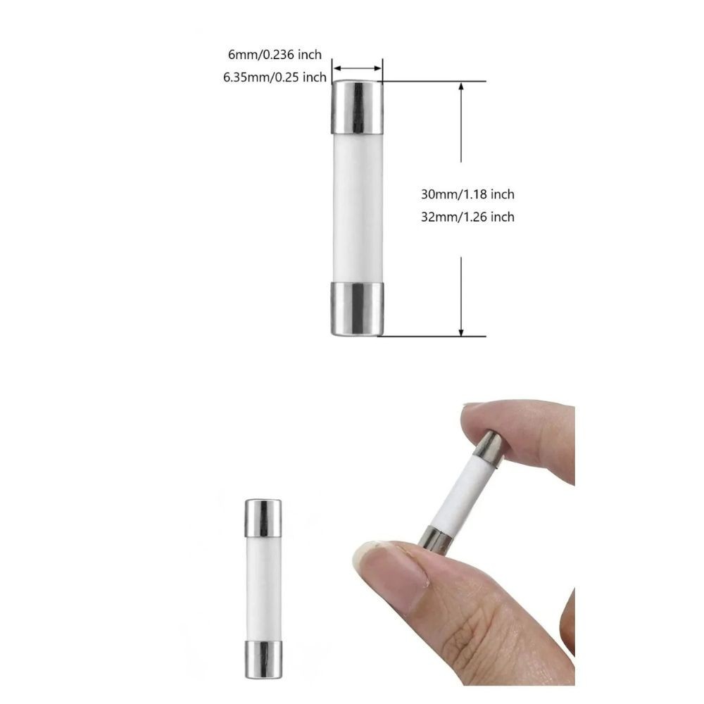 XP15A-SB Ceramic Line Fuse, Slow Blow (Time Delay), 15A - 6.35 x 32 mm gallery