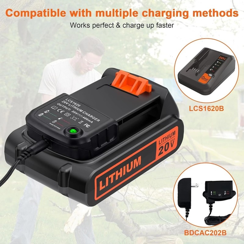 2Pack 20V Lithium-ion 3.0Ah Replace for BLACK DECKER 20Volt LBXR20 LBX20 Battery gallery
