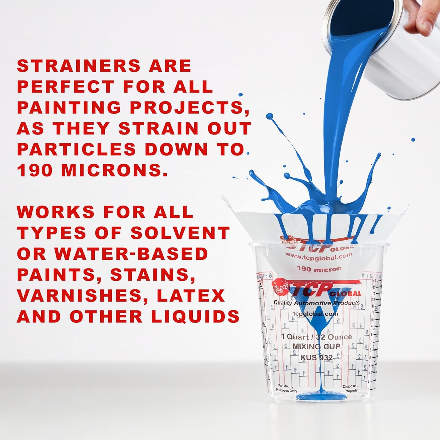 TCP Global 190 Micron Filter Tips Ultra Fine Paint Strainer gallery