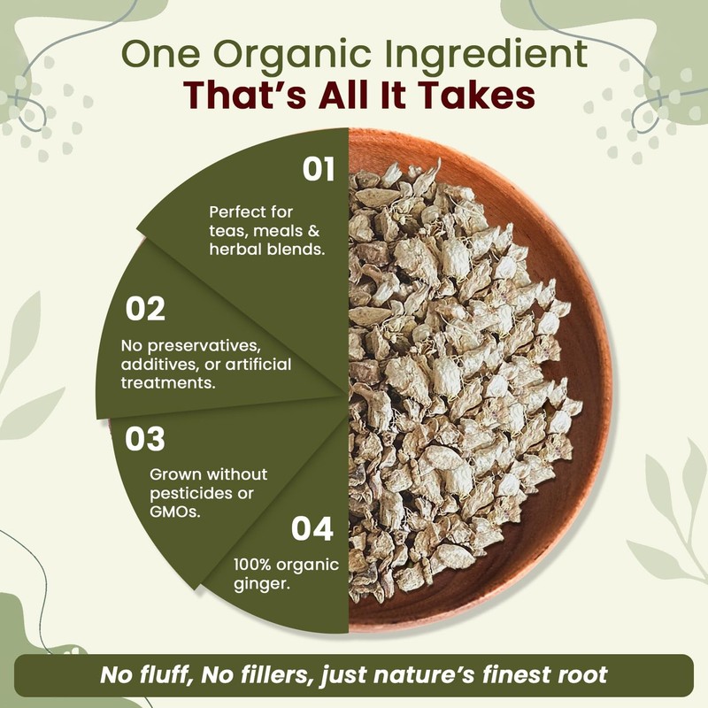 Premium Dried Ginger Root Cut & Sifted Zingiber officinale Organic & Kosher ... gallery