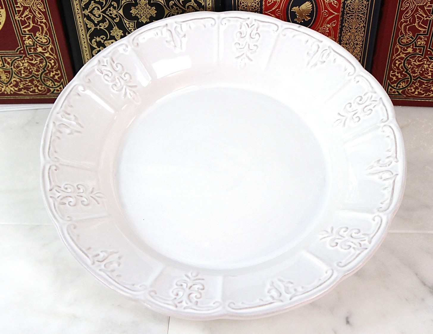 ORNATE DEEP SERVING PLATTER STONEWARE MADE IN PORTUGAL 12 1/2" NEW IN BOX gallery