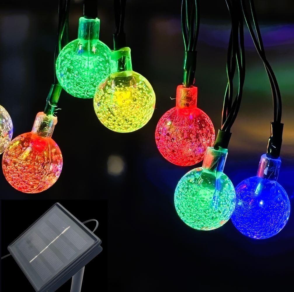 Solar String Lights Outdoor, 20ft Waterproof 30 LEDs 8 Modes Crystal Globe So... gallery