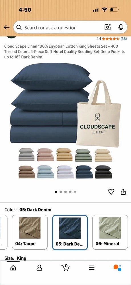 Cloudscape 5 Piece Split King Size Sheets 100 PercentEgyptian Cotton