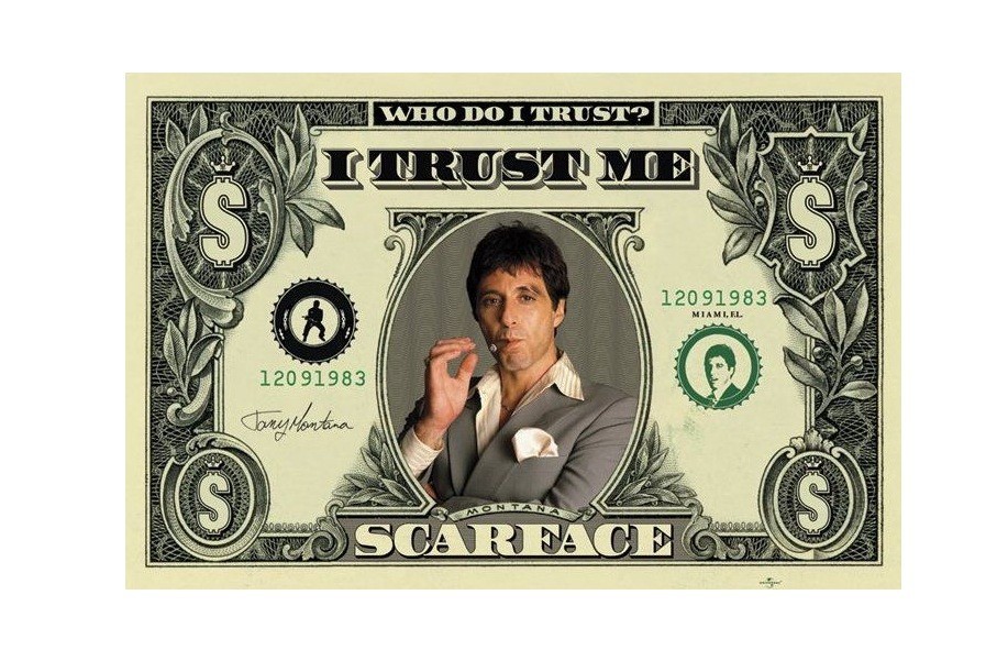 Scarface dollar Large Poster 61x91.5 cm | 24x36 inch New Classic Movie gallery