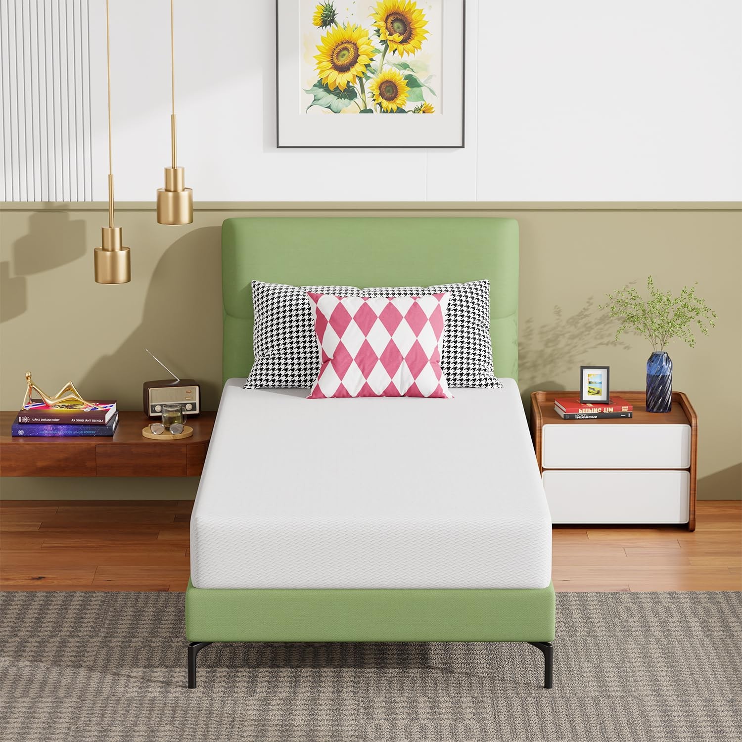 FDW 8 Inch Twin Mattress, Base Foam, Medium Firm Support, Breathable & Comfor... gallery