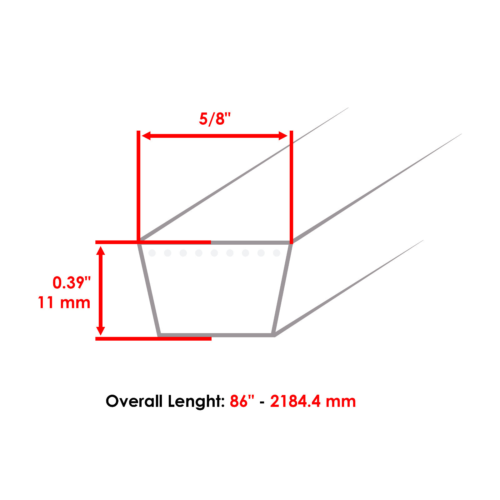 86 Inch 5/8" Thick Mower Deck Primary Belt for Husqvarna AYP 148763 532148763 gallery
