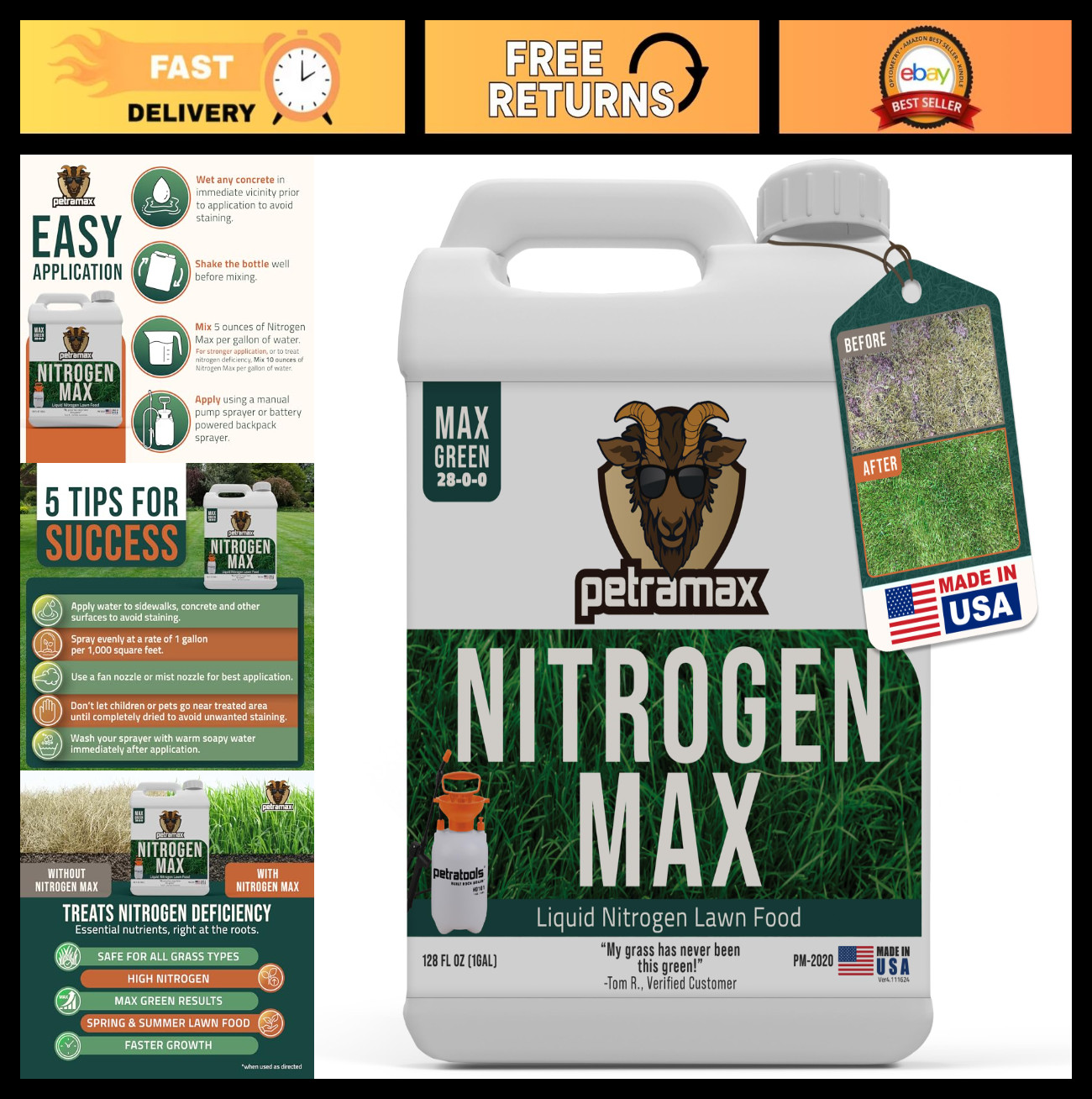 Liquid Nitrogen Fertilizer 28-0-0 NPK - 1 Gallon Lawn Care, Easy Spray, Deep Gre gallery