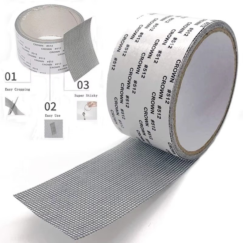 Window Screen Repair Patch Adhesive Fiberglass Mesh Hole Repair Tape 5*200cm US gallery