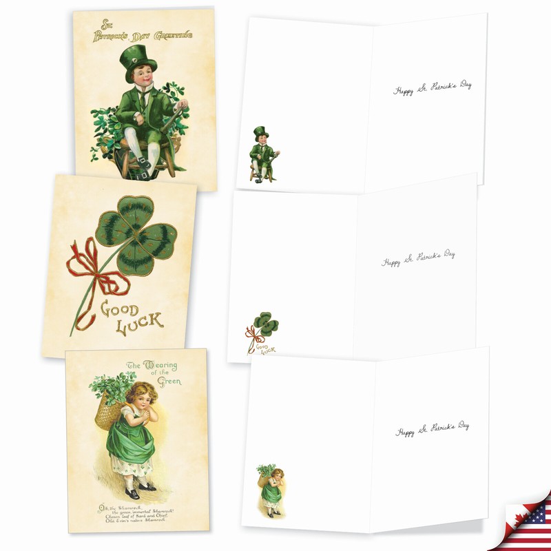 20 Asst'd St. Patrick's Day Notecards w/ Envelopes(2 of Each) Irish Vintage gallery