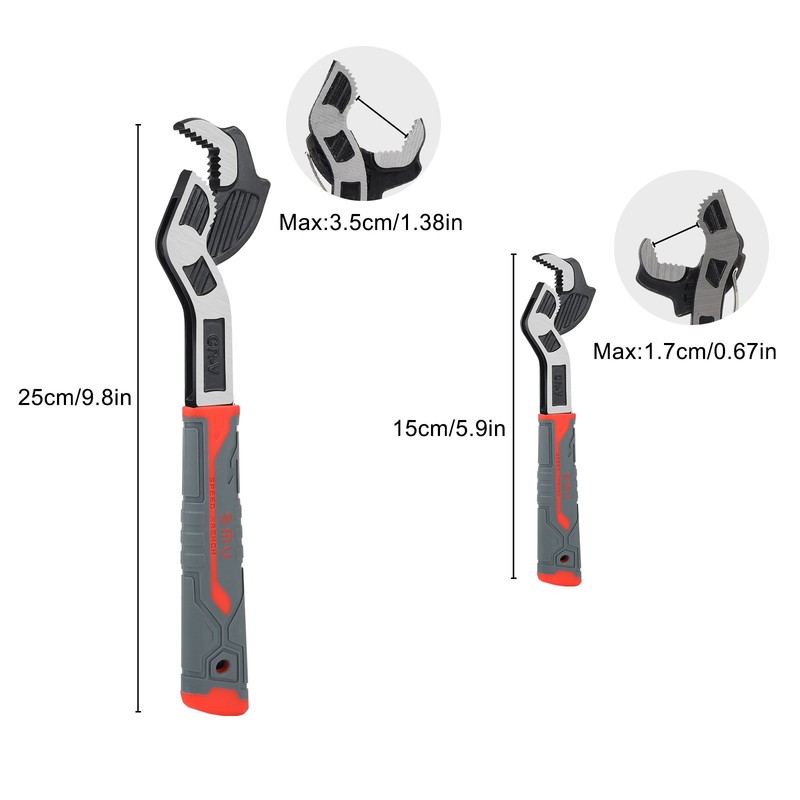 2x Self-locking Pipe Wrench 6"10" Multi-function Plumber Wrench for 7-35mm Pipes gallery